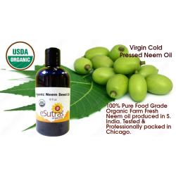 Pure Organic Neem seed oil. Cold pressed Extra Virgin